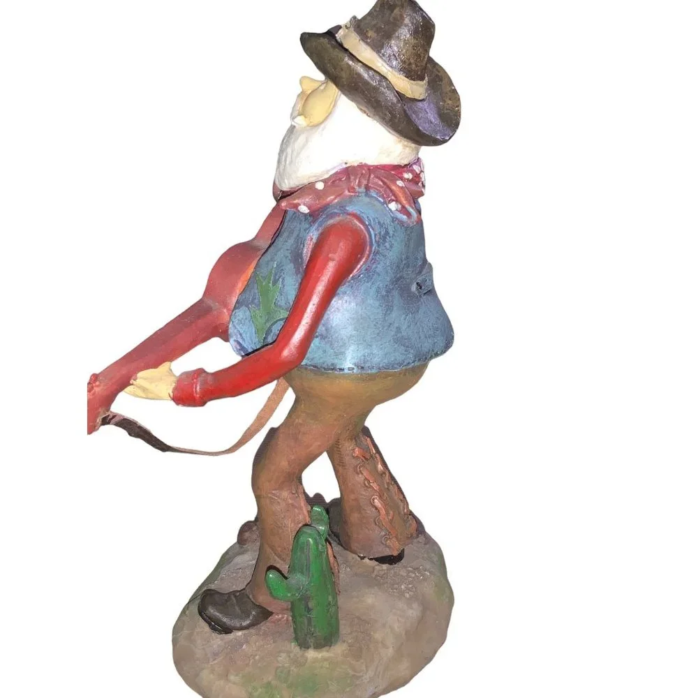 Cowboy Santa playing Guitar Figurine - Picture 6 of 8